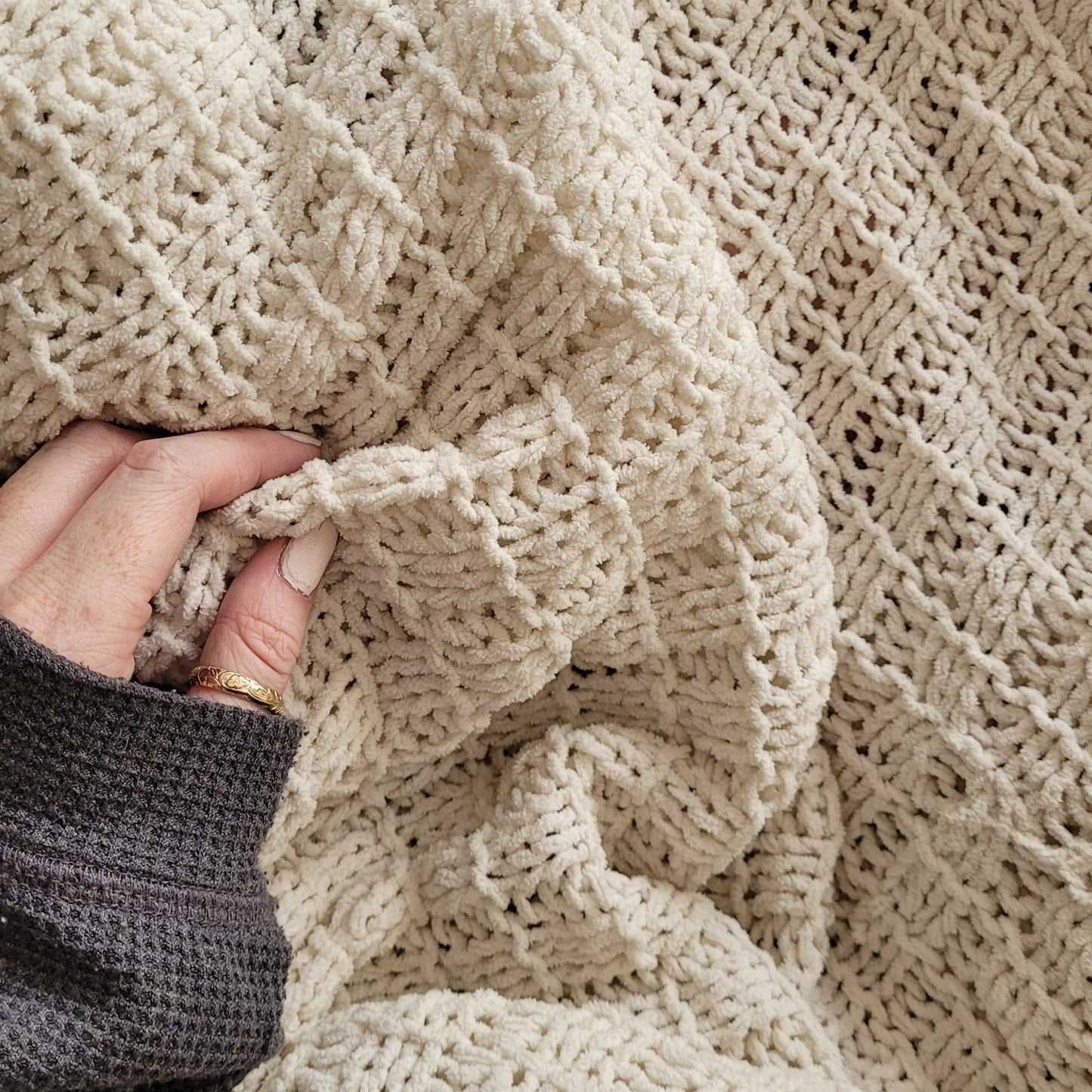 Cream Knitted Throw | Threshold | Fall 2023