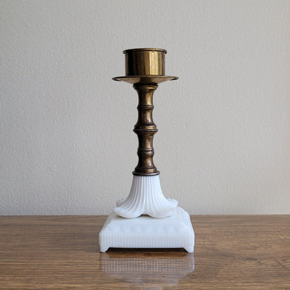 Brass and Porcelain Candlestick | Set of one | Fall 2023
